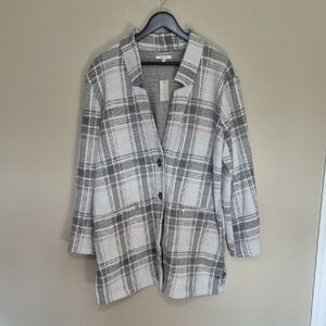 New! Maurices Gray Plaid Women's Jacket